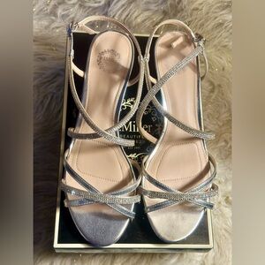 J. Miller Silver Strappy Rhinestone Sandals – Women’s 8.5